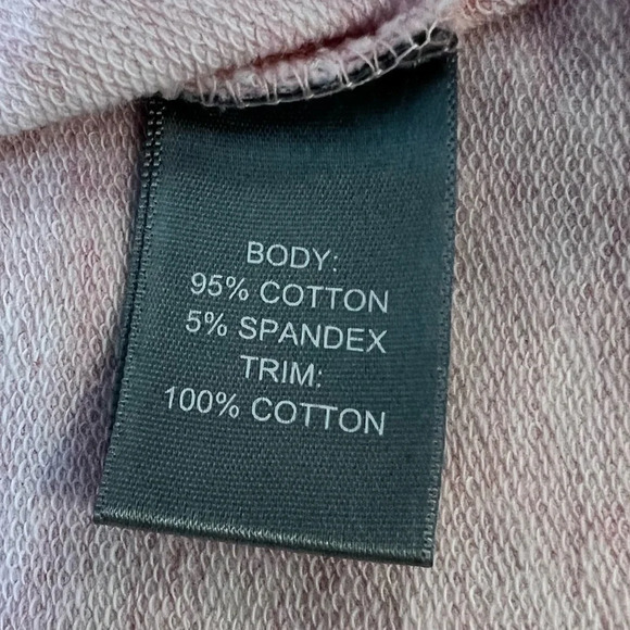 Marled Blush Pink Sweatshirt with Eyelet Lace at Hem. Zippered back.‎ Size Small - Picture 6 of 8